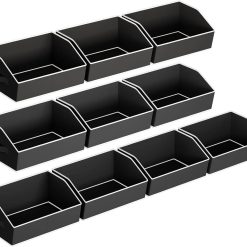Discount Homsorout Closet Organizers Bins 6 Packs, Large Closet Shelf Organizer with Handles, Fabric Trapezoid Storage