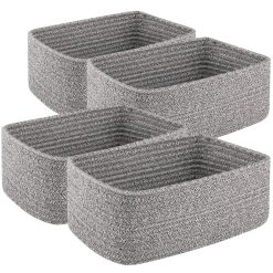 Alternative view of Discount Small Storage Shelf Organizing Baskets, Mini Woven Rope Storage Bins for Towels, Cute Decorative Closet