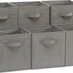 Discount Fabric Storage Cube Bins Organizer with Handles for Organization and Organizing Solution, 13x13x13