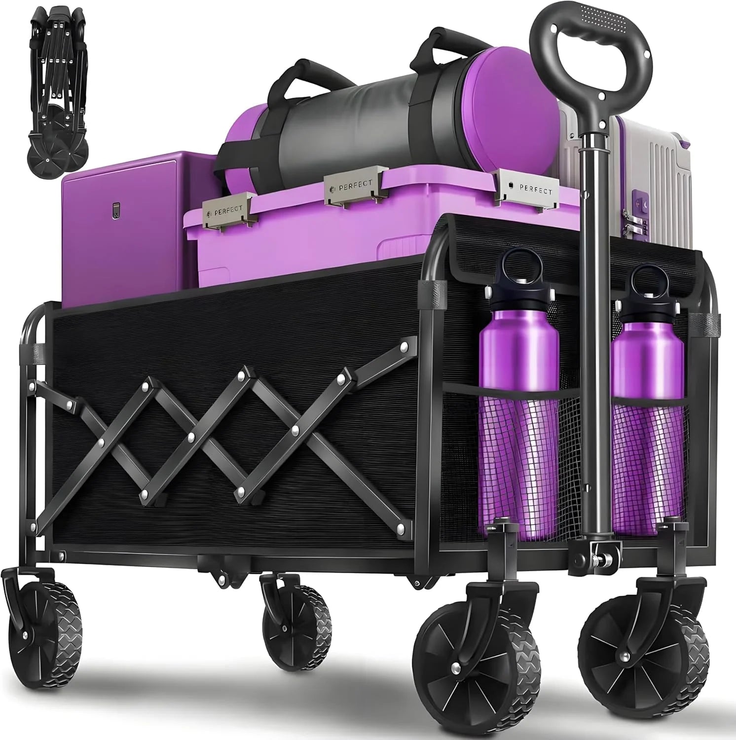 Discount Wagons Cart Foldable, 280 lbs Collapsible Wagon with Wheels for Camping - Image 3