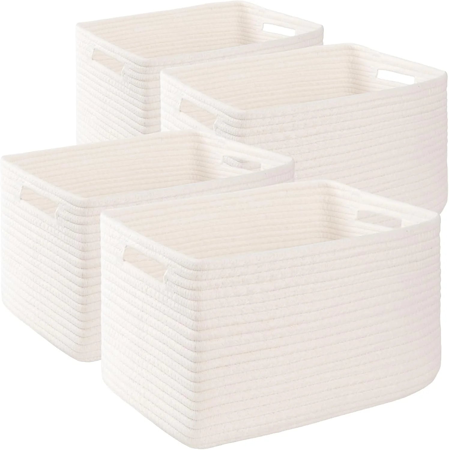 Discount 4 Pack Storage Baskets for Organizing, Woven Baskets for Shelves, Perfect for Toys, Books, Towels, and Clothes - Image 5