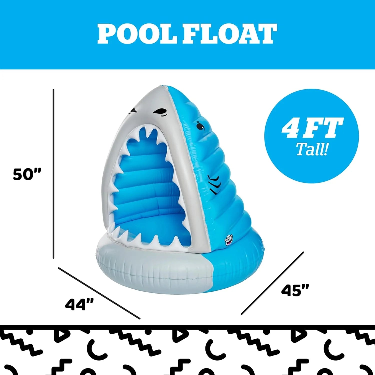 Discount Shark Inflatable Pool Float, Large Novelty Lounge Raft - Image 3
