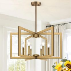 Alternative view of Discount 25-61 Height Adjustable Modern Matte Black Chandelier for Dining Room