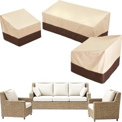 Alternative view of Discount Loriano 3-Piece Patio Furniture Chair Covers Set, Outdoor 600D Heavy-Duty Waterproof, Fits 3 Seater Sofa 79x35x33& 2 Chairs 33x35x33