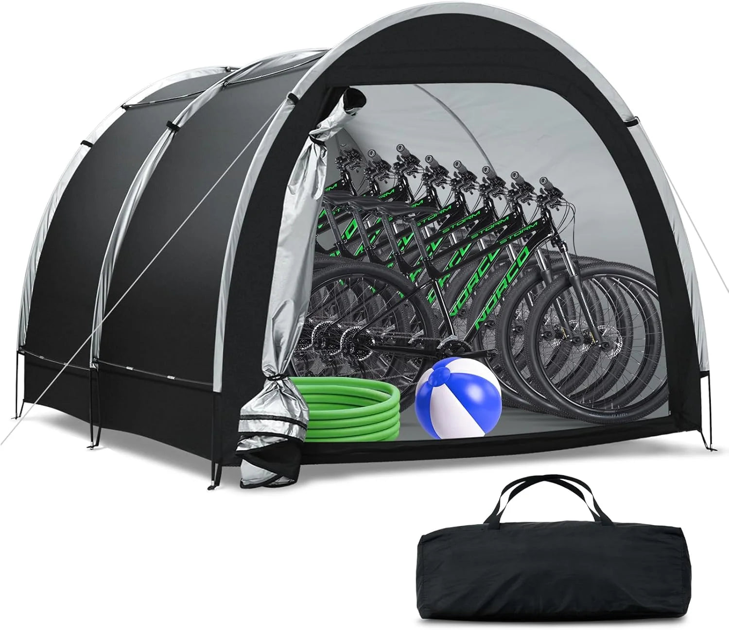 Discount Dikutar Bike Storage Tent, PU5000 Waterproof Outdoor Shed for 2 Bikes - Image 2