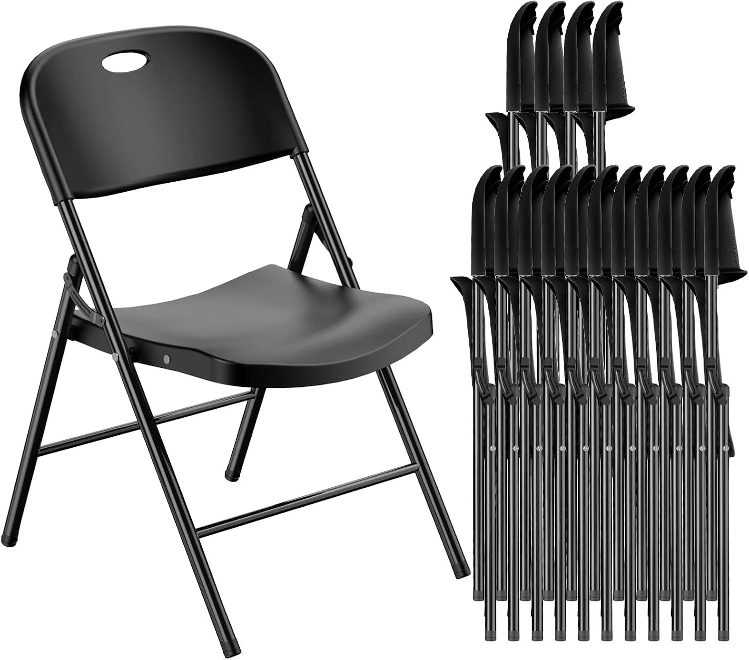 Discount 350 Weight Limit Heavy Duty Plastic Folding Chair with Reinfoced Steel Frame for Indoor and Outdoor, Wedding - Image 2