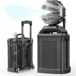Discount 4 Gal Large Misting Bucket Fan Portable, 40000mAh Rechargeable Mister Fan with Retractable Handle