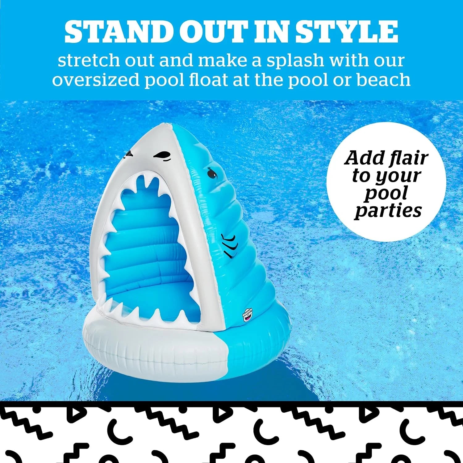 Discount Shark Inflatable Pool Float, Large Novelty Lounge Raft - Image 2