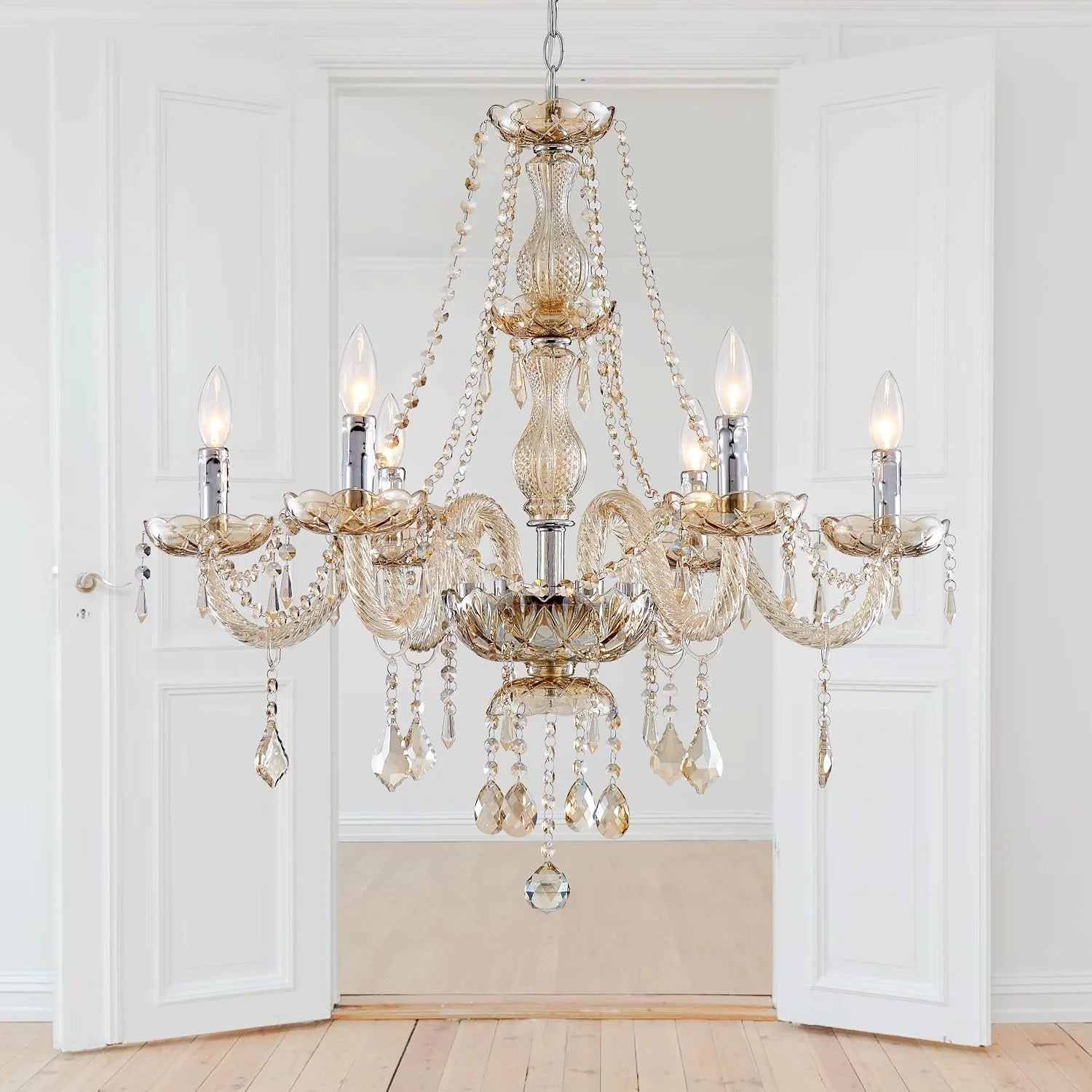 Discount Mossi 5 Light Modern Contemporary Elegant K9 Crystal Glass Chandelier Pendant Ceiling Lighting Fixture - Image 2