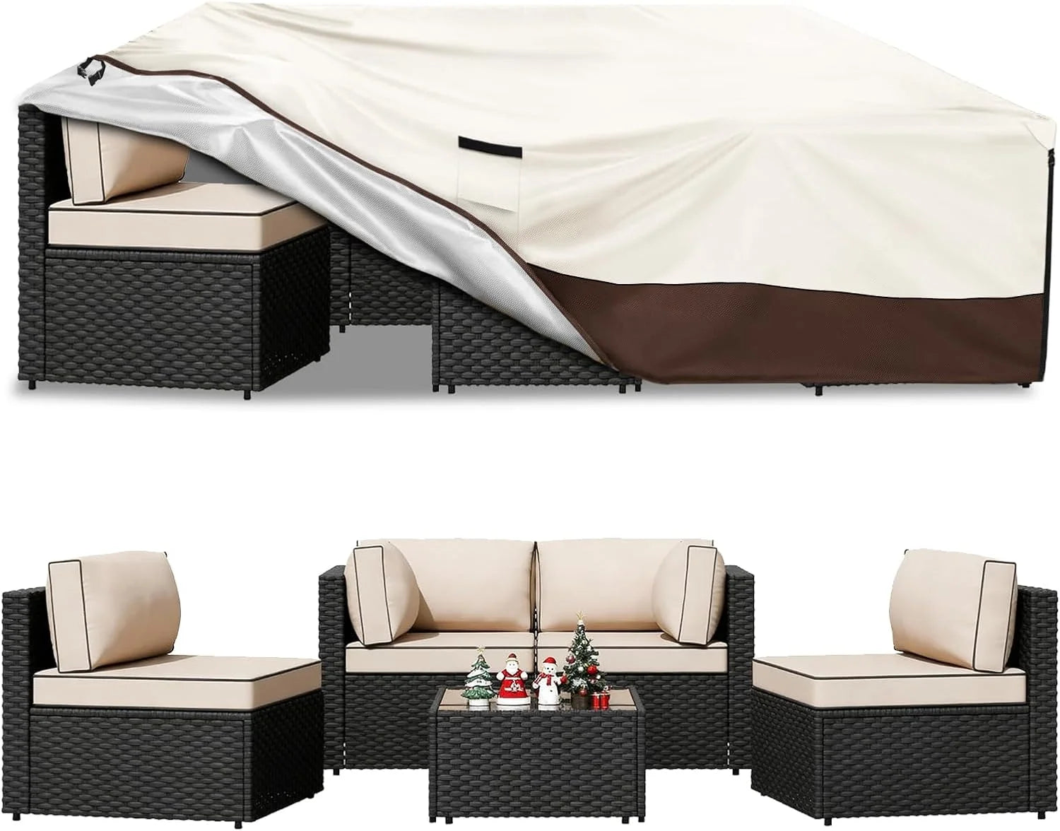 Discount Outdoor Patio Furniture Covers 4 Piece Set, XXL-Large, Beige - Image 3