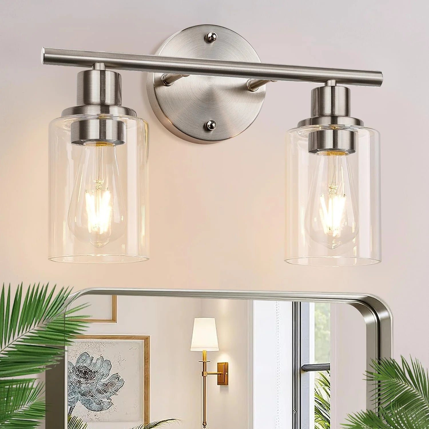 Discount Zarbitta 3-Light Bathroom Light Fixtures, 17.23 Black Modern Vanity Lights with Clear Glass Shade - Image 7