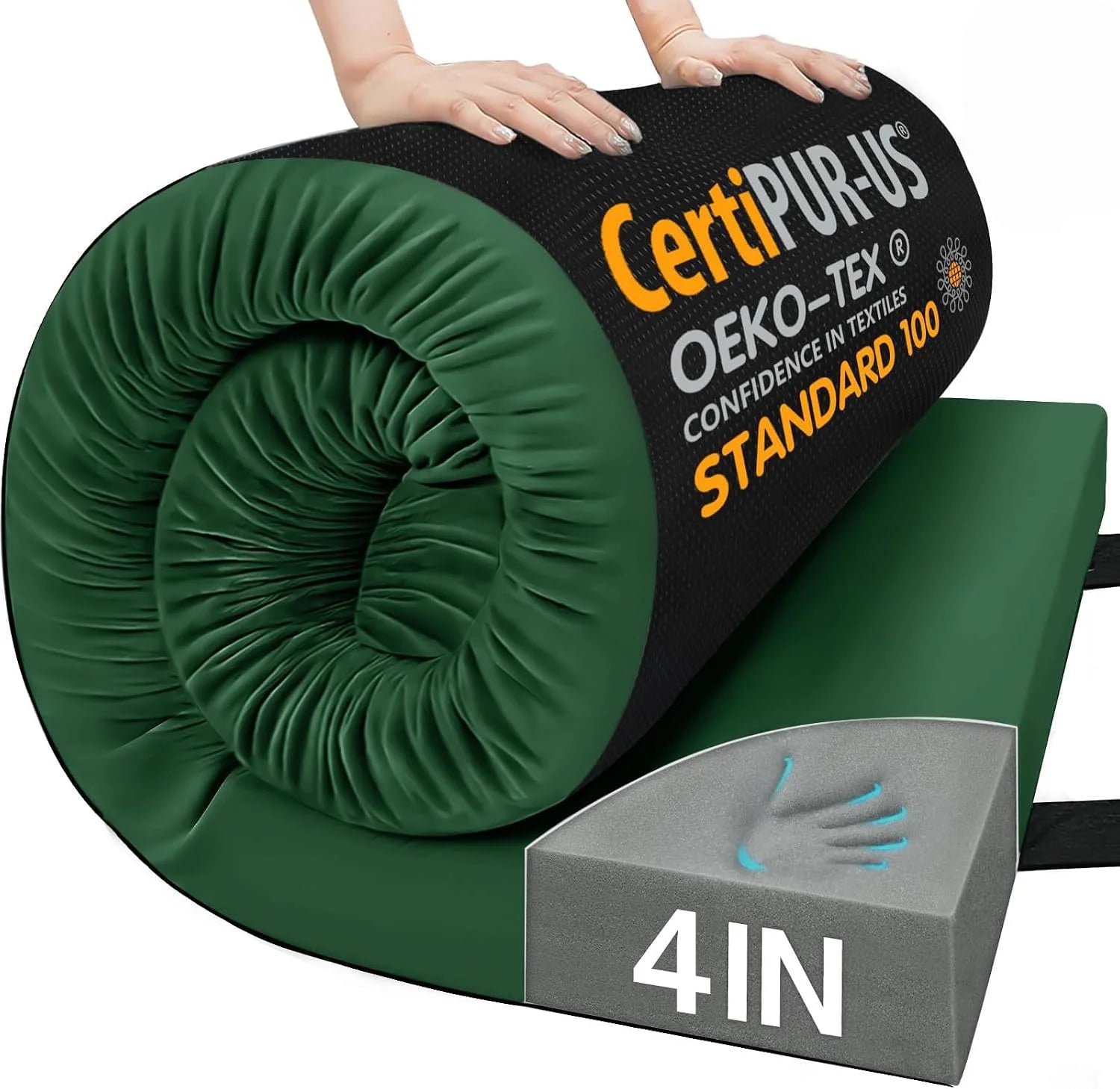 Discount 3 Inch Memory Foam Camping Pad, Camping Essentials Roll Up Floor Mat for Car Camping - Image 18