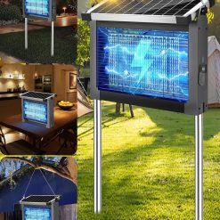 Discount Solar Bug Zapper Outdoor, PhatroyYee Mosquito Zapper 4500V, Waterproof Portable Fly Zapper, Rechargeable Electric