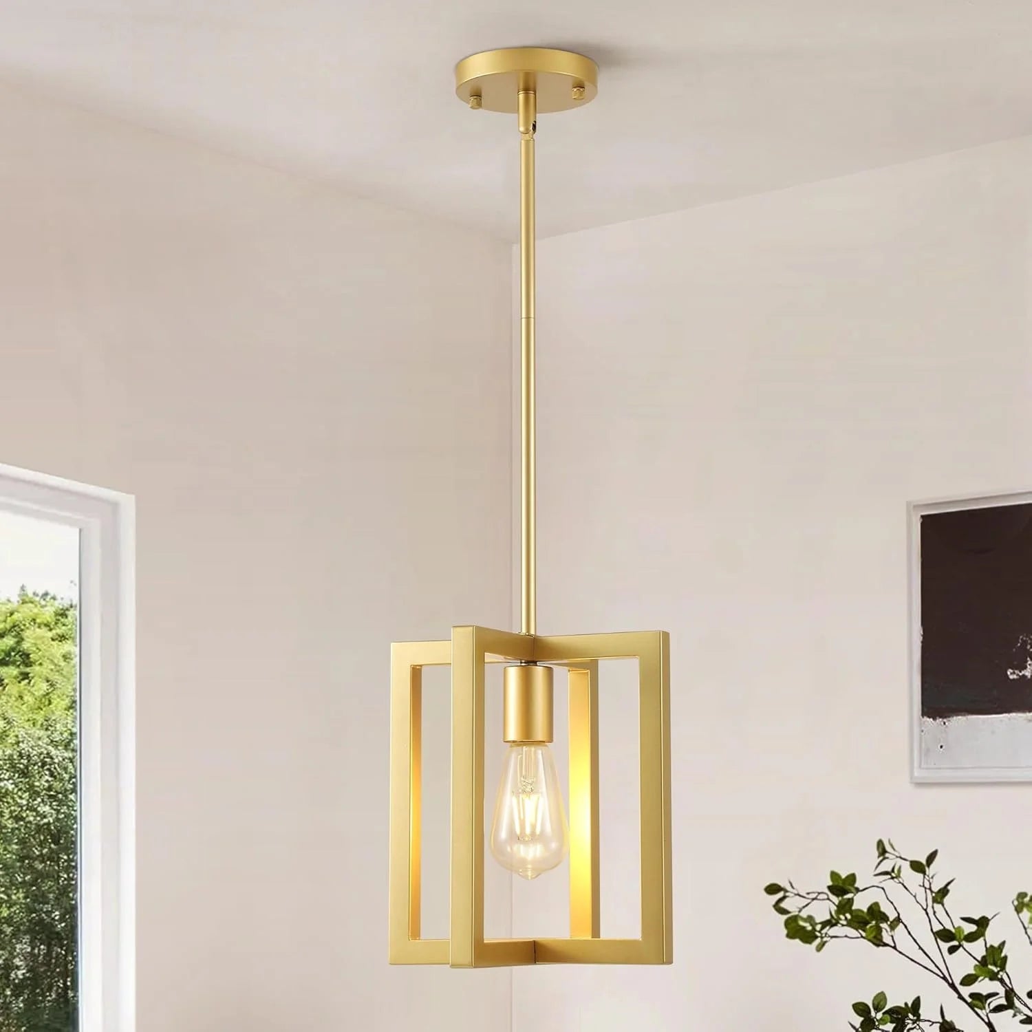 Discount 6-Light Gold Pendant Light, Modern Farmhouse Dining Room Light Fixtures Over Table - Image 3