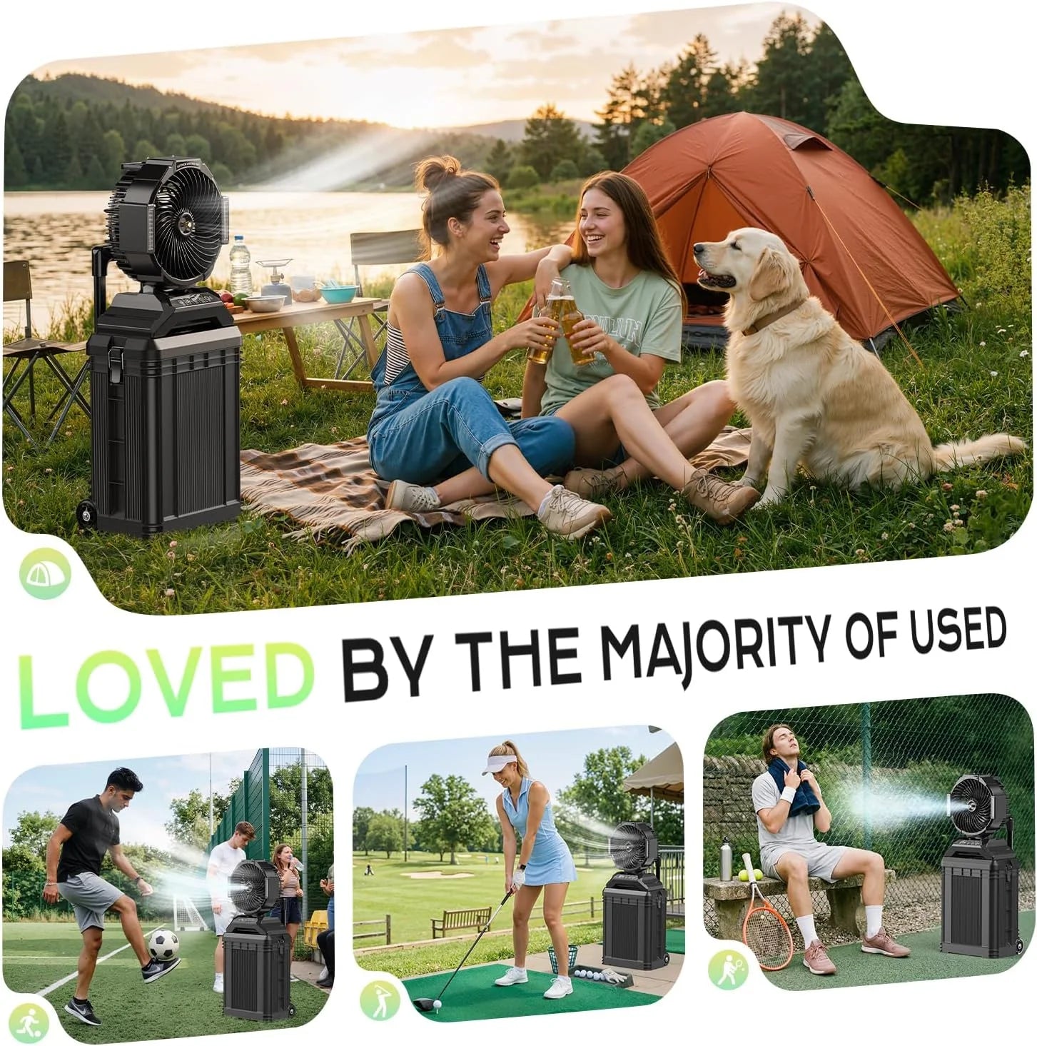 Discount 4 Gal Large Misting Bucket Fan Portable, 40000mAh Rechargeable Mister Fan with Retractable Handle - Image 6