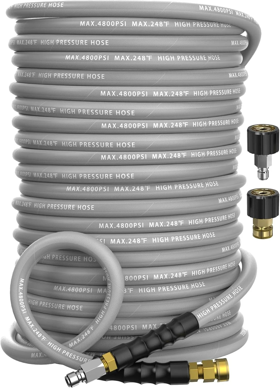 Discount 3/8 Pressure Washer Hose 50FT 4800 PSI, Kink Resistant Steel Braided Layer & NonMarking Rubber for Hot/Cold - Image 4