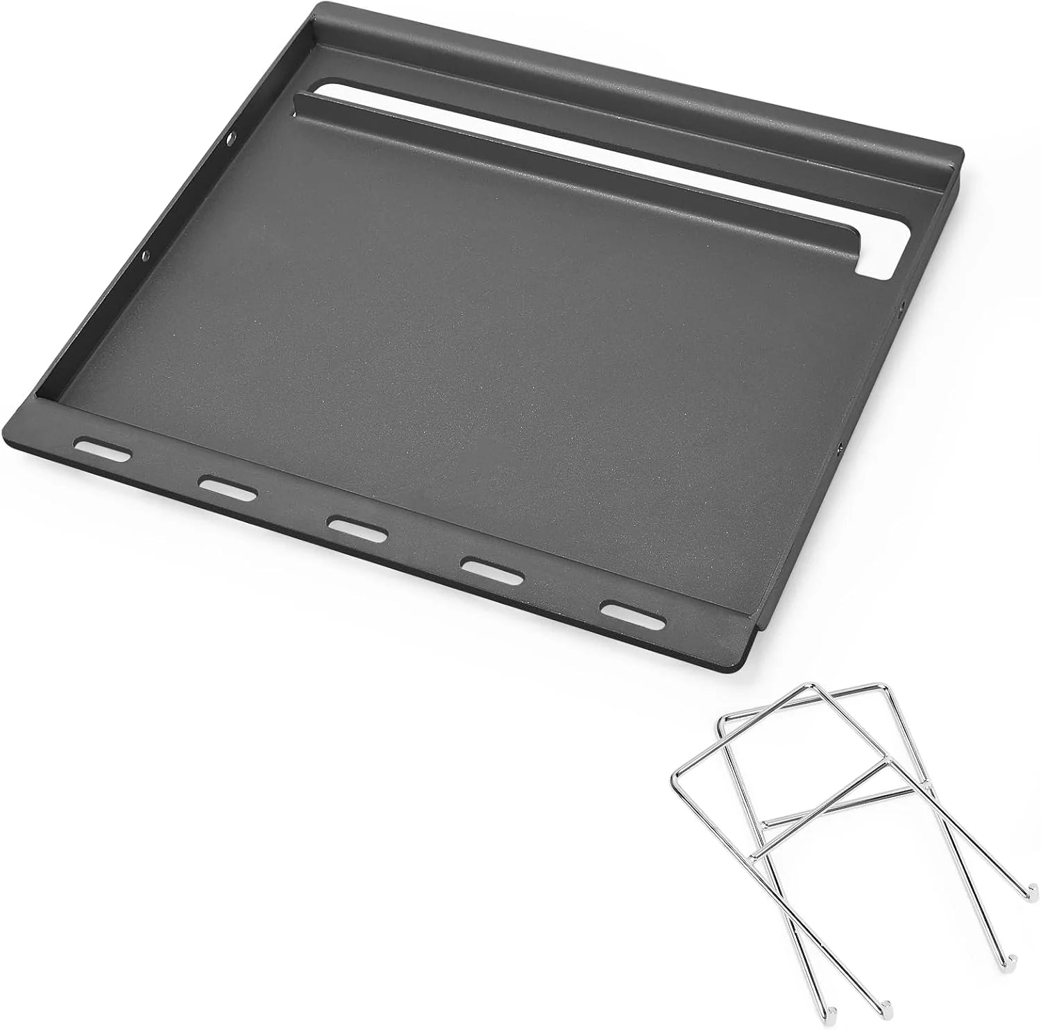 Discount 25 x 16 Pre-Seasoned Nonstick Cast Iron Griddle for Gas & Charcoal Grills, Universal Flat Top with Grease Groove - Image 4