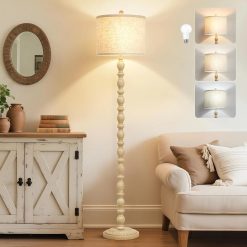 Alternative view of Discount 62 Floor Lamp, Rotary Switch, Rustic Resin Tall Lamps for Living Room