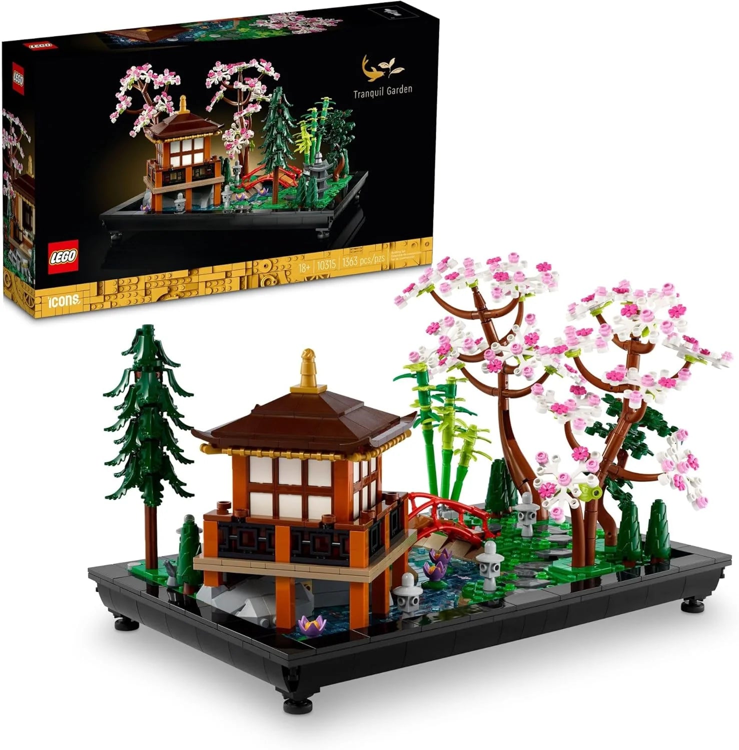 Discount LEGO Icons Tranquil Garden Building Set, Detailed Japanese Zen Garden DIY Kit for Adults, Ages 18+, 10315