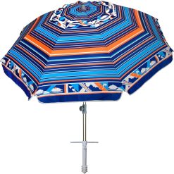 Discount AMMSUN 7ft Heavy Duty High Wind Beach Umbrella with Sand Anchor Vent Tilt UPF 50+ Sun Protection