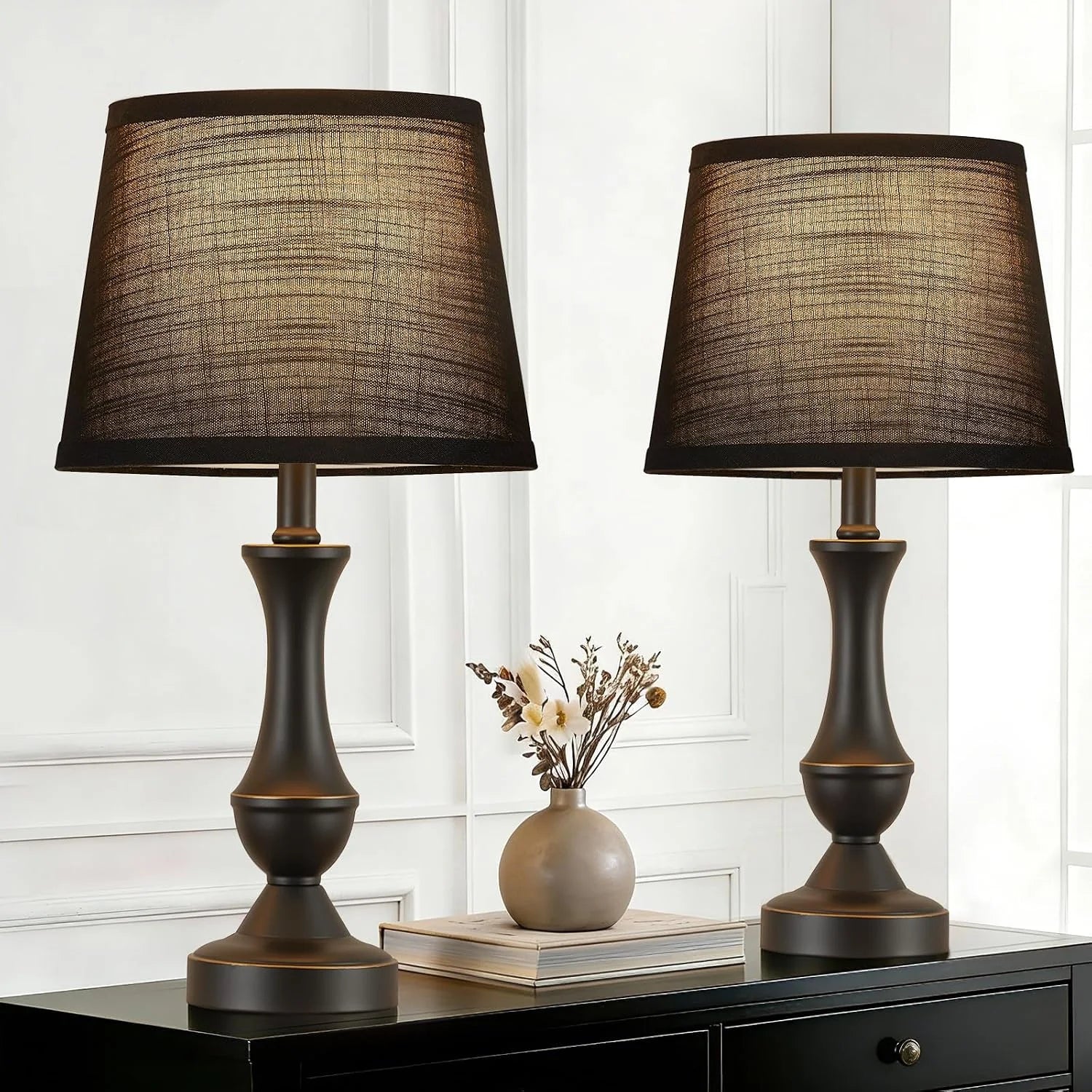 Discount Luvkczc Table Lamp Set of 2, 19 Farmhouse Vintage Bedside Lamps for Living Room & Bedroom - Image 12