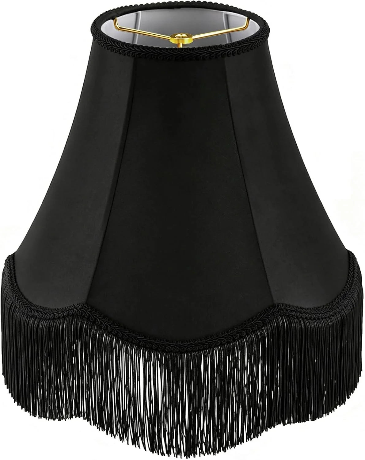 Discount Fringe Lamp Shade 6 Top x 13 Bottom x 9.6 High (Spider) Tassel Lampshade Vintage Funky Unique Scalloped Bell Lamp - Image 2
