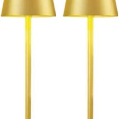 Discount Gold Led Cordless Table Lamps-Rechargeable Lamp Set of 4
