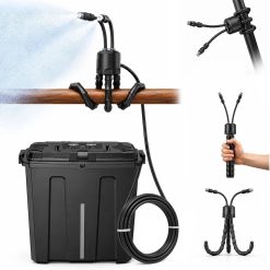 Discount Portable Misting System, Battery Powered Outdoor Water Mister with 9L Bucket & Rechargeable Pump (Consecutive 8Hrs)