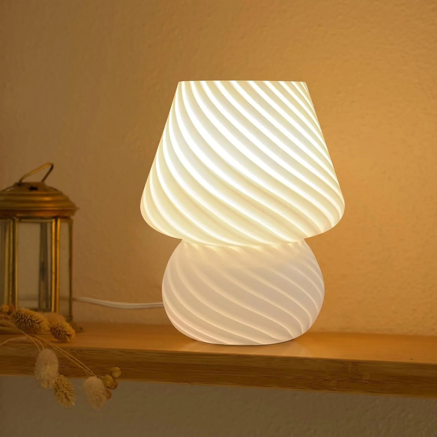 Discount ONEWISH Mushroom Lamp Small Vintage Table Lamp for Bedroom Nightstand, Dimmable - Image 6