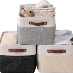 Alternative view of Discount Storage Bins, Large Fabric Storage Baskets for Shelves 3 Pack, 15 x 11 x 9.5 inches Decorative Linen Closet