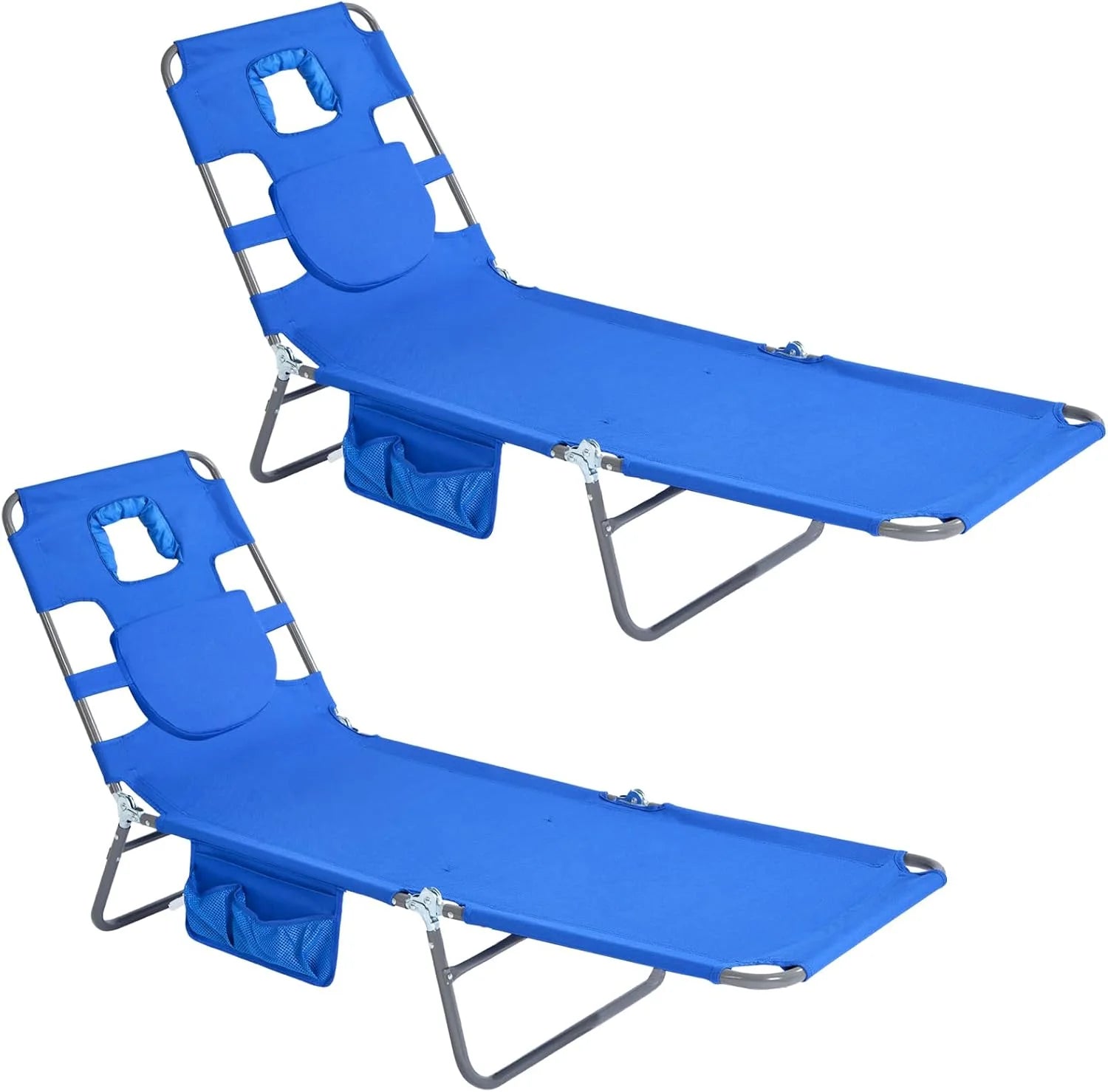 Special Beach Lounge Chair, Reclining Beach Chairs Lay Flat, Folding Camping Chairs Portable Camp Cot with Backpack - Image 5