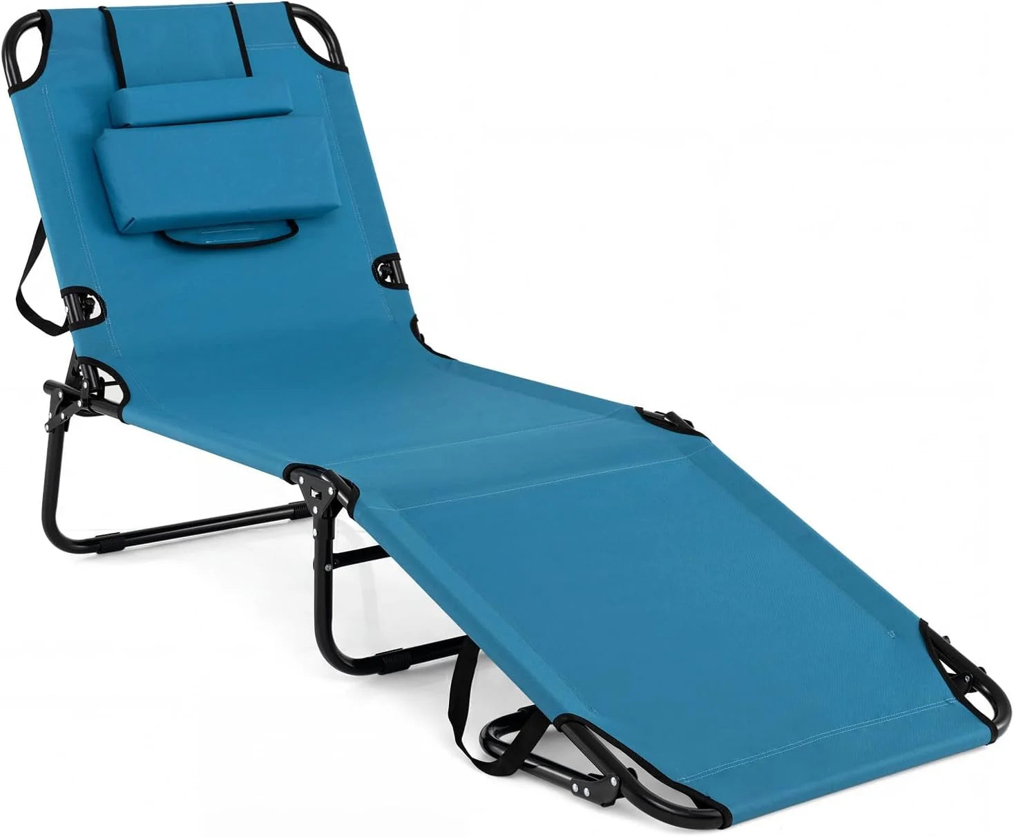 Special Beach Lounge Chair, Sunbathing Chair Patio Lounge Chair Folding Adjustable Recliner with Hole for Face - Image 5