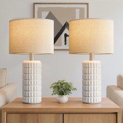 Alternative view of Discount 23 Modern Ceramic Table Lamps Set of 2, Farmhouse Bedside Night Stands Lamp for Bedroom