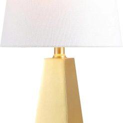 Discount JONATHAN Y 20.5 White Marble Finish Modern Resin Table Lamp for Bedroom Living Room, Bulb Included