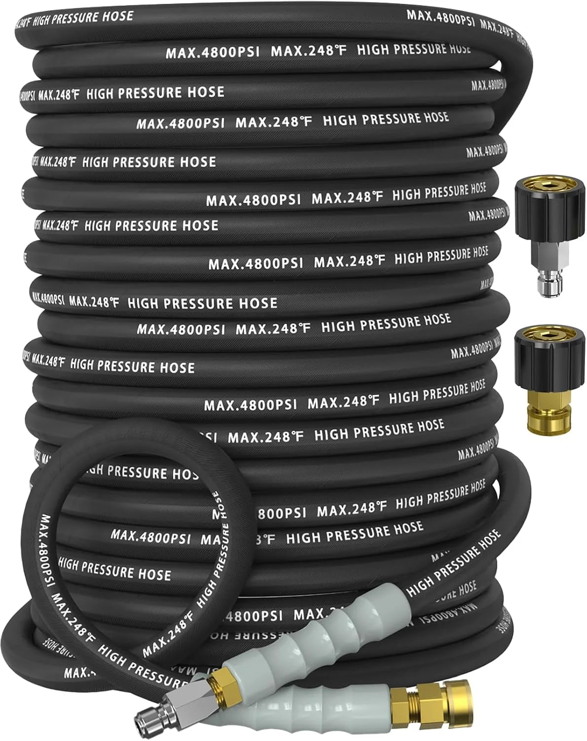 Discount 3/8 Pressure Washer Hose 50FT 4800 PSI, Kink Resistant Steel Braided Layer & NonMarking Rubber for Hot/Cold - Image 10