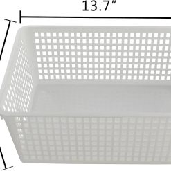 Alternative view of Discount Plastic Storage Basket, Plastic Storage Bin, White