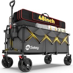 Discount Sekey 48鈥滾 Collapsible Foldable Extended Wagon with 660lbs Weight Capacity