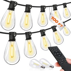 Alternative view of Discount Tenmiro 200FT LED Outdoor String Lights with Remote, 74+2 Shatterproof Bulbs Dimmable Timing 3 Light Modes Outside Patio