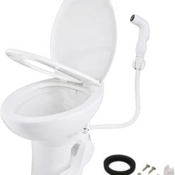 Discount SEAFLO RV Toilet, 18.4 Residential Height, Fits Most RVs (9.5 Rough-In), 2-Bolt Mount, SFRTPH-01-01
