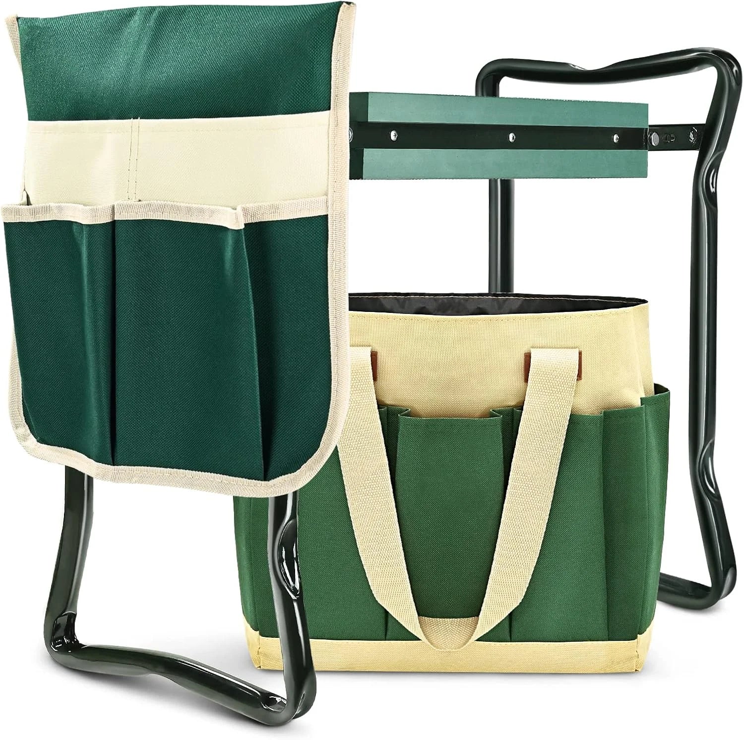 Discount Upgraded Garden Kneeler and Seat with Thicken & Widen Soft Kneeling Pad, Heavy Duty Foldable Gardener Stool with 2 - Image 3