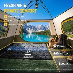 Alternative view of Discount 4 Person Instant Tents for Camping Setup in 50s, Cabin Tent with Rainfly, Waterproof Windproof Camping Tent