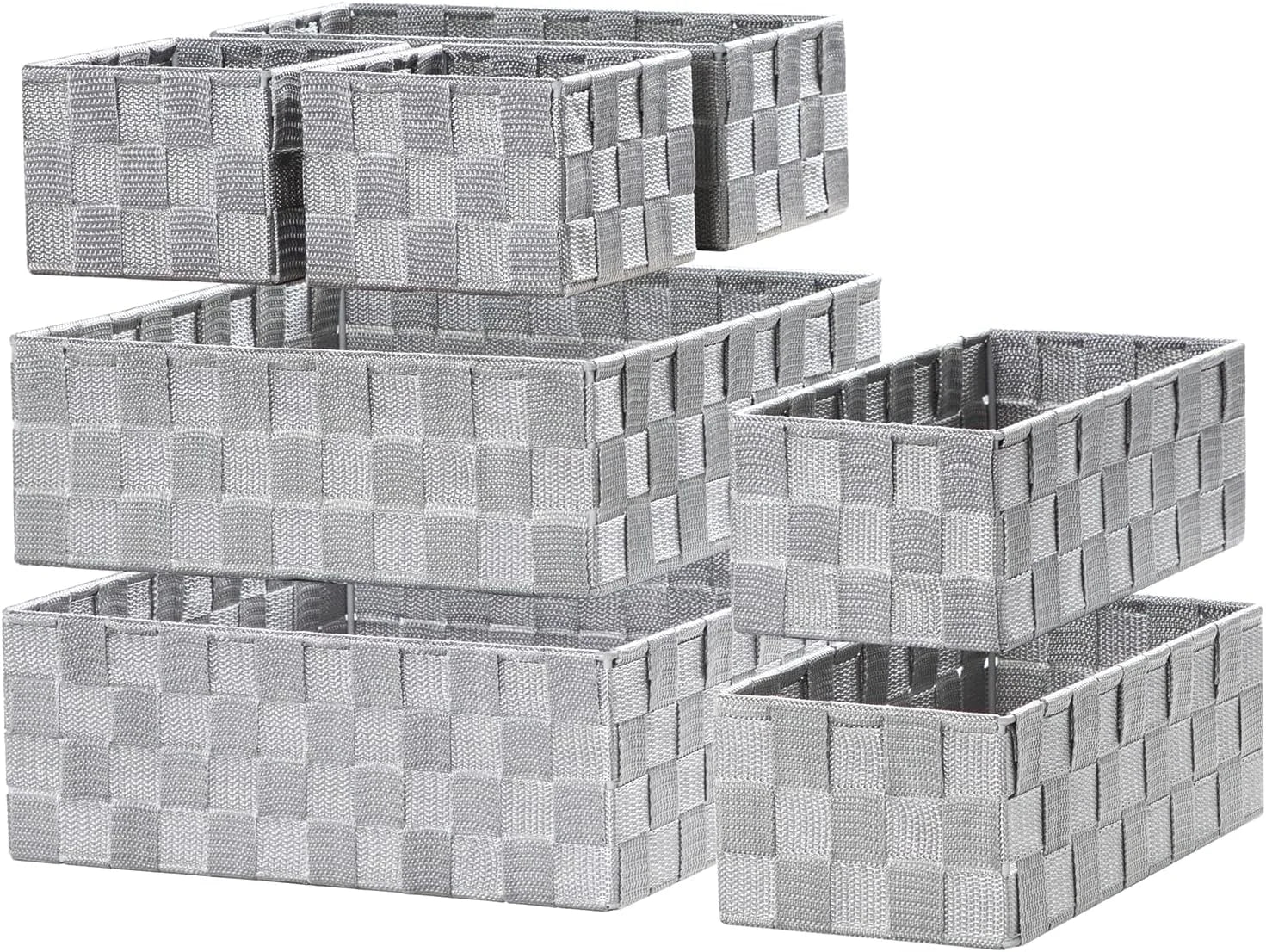 Discount Woven Storage Baskets for Organizing 6 Pack, Large&Small Storage Cube Bins Set for Bathroom, Storage Boxes - Image 19