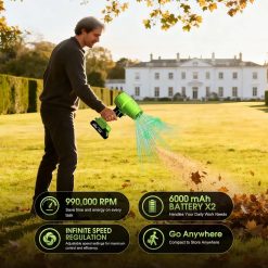 Alternative view of Discount Blower 2×6.0Ah Battery & Charger, Electric Cordless Leaf Blower(Green) – For Yard Cleanup