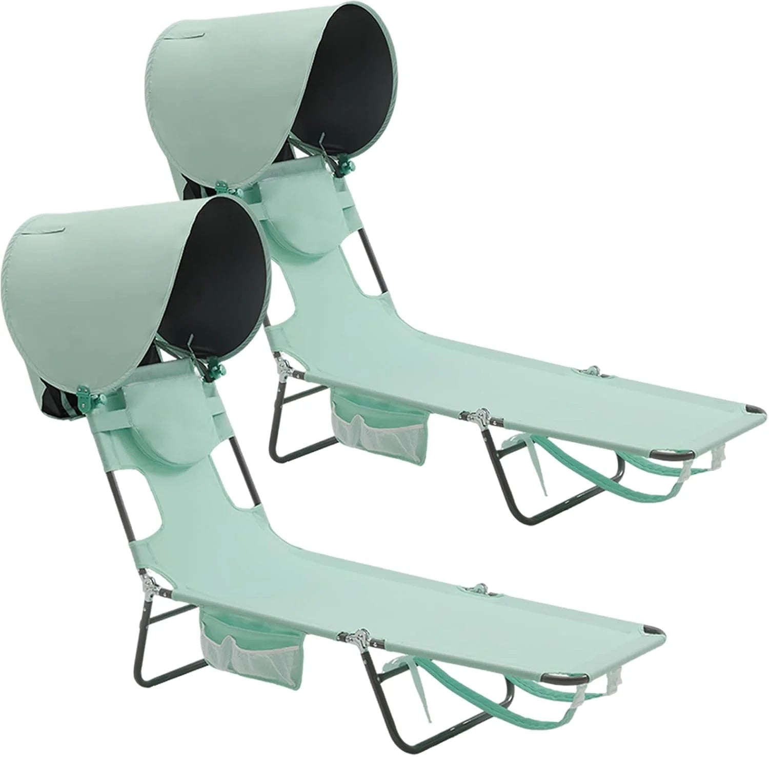 Special Beach Lounge Chair, Reclining Beach Chairs Lay Flat, Folding Camping Chairs Portable Camp Cot with Backpack - Image 13