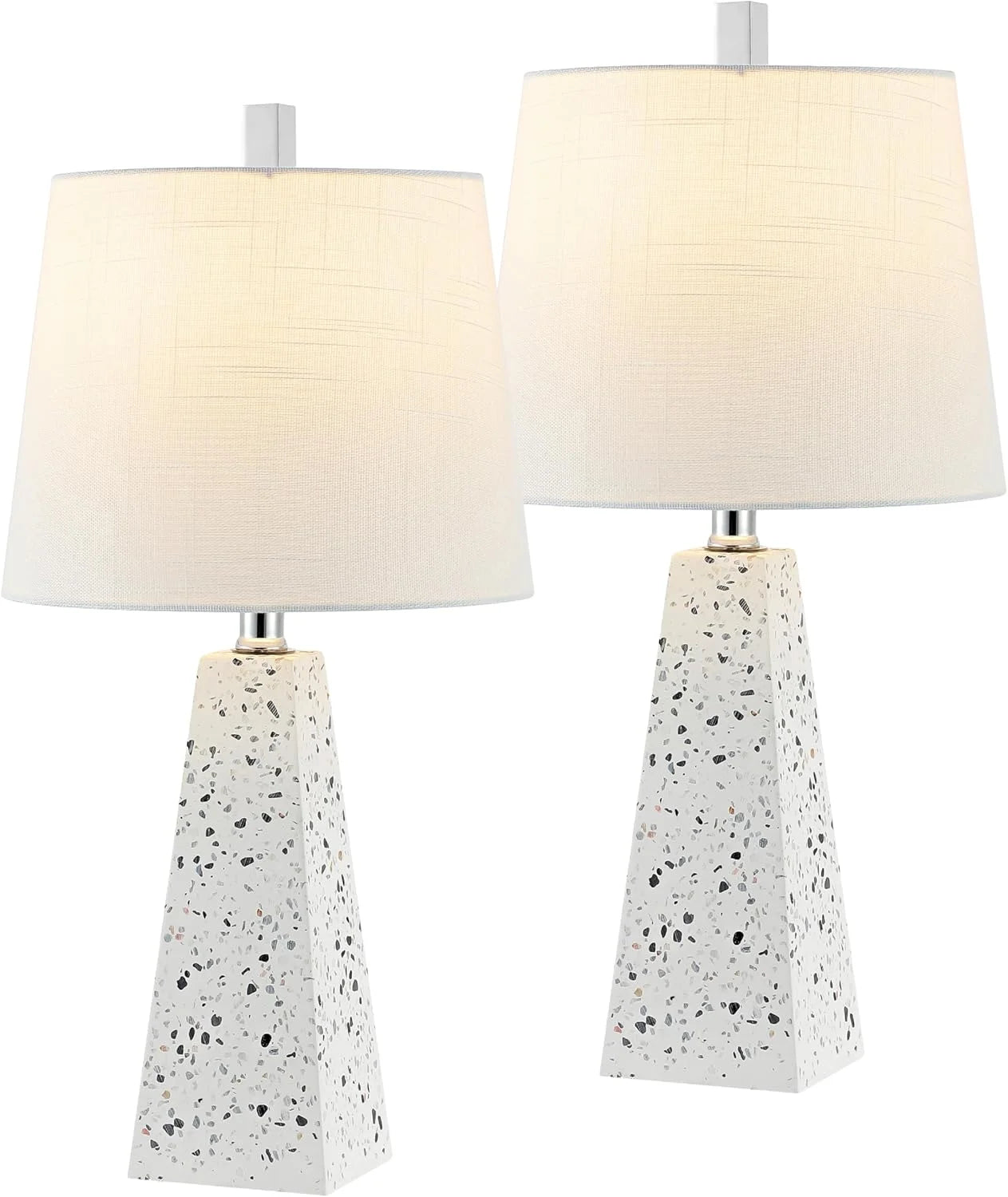 Discount JONATHAN Y 20.5 White Marble Finish Modern Resin Table Lamp for Bedroom Living Room, Bulb Included - Image 5