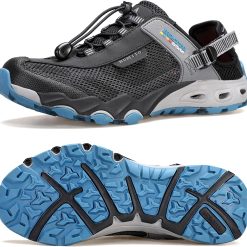 Discount HUMTTO Men's Amphibious Water Shoes " Hiking Sandals for Men Outdoor Water Sandal Closed Toe Non-Slip River Shoes Summer Quick Drying Aqua
