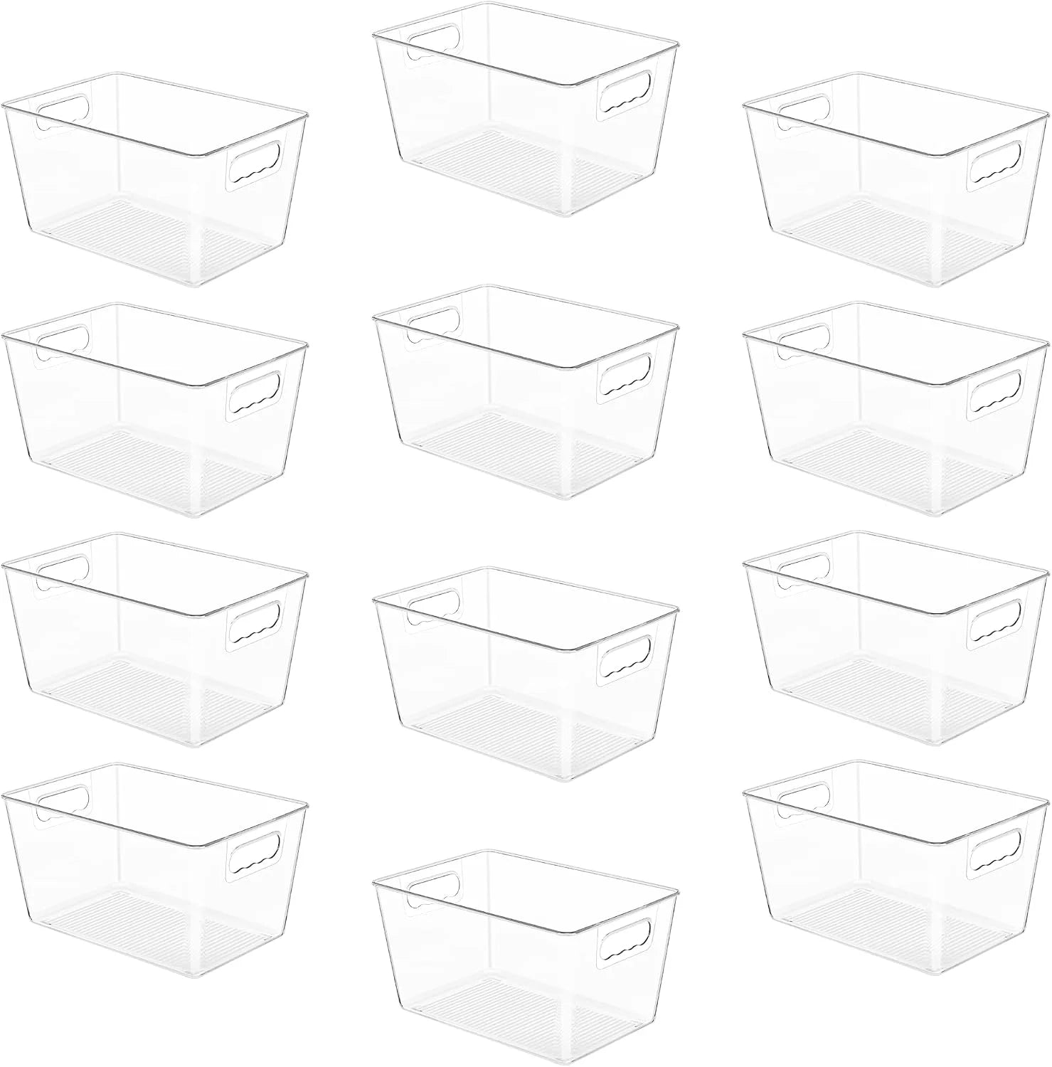 Discount 6 Pack Clear Storage Bins, Pantry Organizer Bins with Handle, Large, BPA-free Plastic Bins, Pantry Storage - Image 4