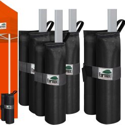 Discount USA 4-Pack 150LBS Capacity Universal Canopy Weight Bags, Heavy Duty Windproof Sandbags with All-Around Wrap Design