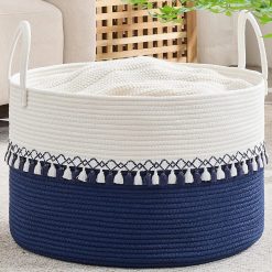 Alternative view of Discount Large Blanket Basket with Handles, Storage Basket for Living Room, Extra Large Capacity, Blanket Storage, Laundry