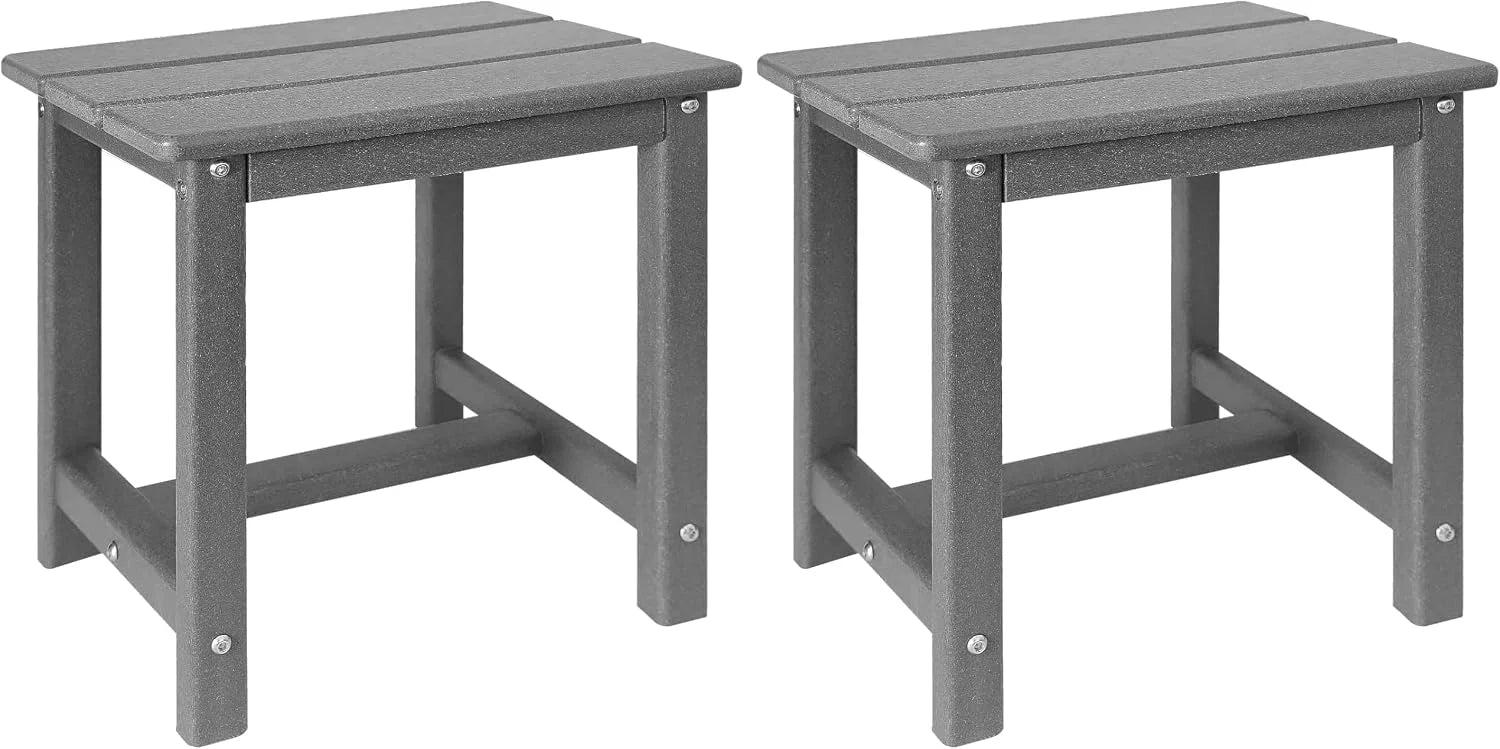 Discount Adirondack Square Outdoor Side Table,2-Tier Storage Patio Side Table - Image 17